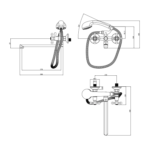 Смеситель для ванны Lemark Promotion LM6048C универсальный, хром Смеситель для ванны Lemark Promotion LM6048C универсальный, хром