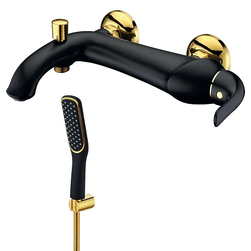 Смеситель для ванны Lemark Swan LM5402BGC, черный/золото Смеситель для ванны Lemark Swan LM5402BGC, черный/золото