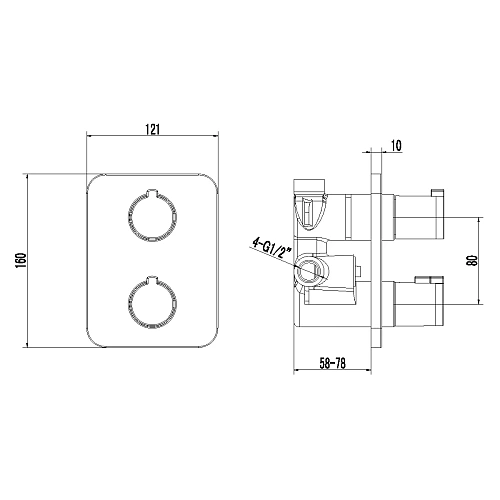 Смеситель для ванны Lemark Yeti LM7847C встраиваемый, хром Смеситель для ванны Lemark Yeti LM7847C встраиваемый, хром
