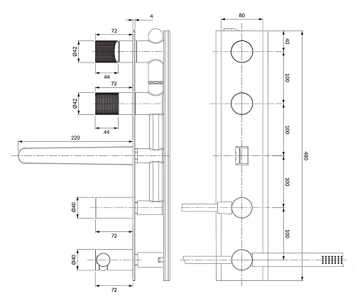 Смеситель для ванны OMNIRES CONTOUR CT8037/1AT (антрацит) скрытого монтажа Смеситель для ванны OMNIRES CONTOUR CT8037/1AT (антрацит) скрытого монтажа