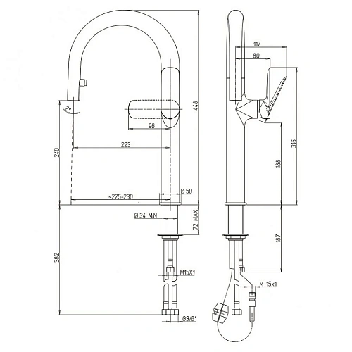 Смеситель для ванны Paini Angel ANCR111LMKM без аксессура Смеситель для ванны Paini Angel ANCR111LMKM без аксессура