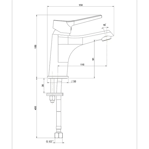 Смеситель для ванны Paini Bios 05CR119LMKM с длинным изливом без аксессуара Смеситель для ванны Paini Bios 05CR119LMKM с длинным изливом без аксессуара