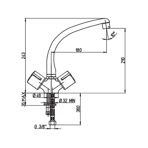 Смеситель для ванны Paini Cox 78CR105 с аксессуаром Смеситель для ванны Paini Cox 78CR105 с аксессуаром