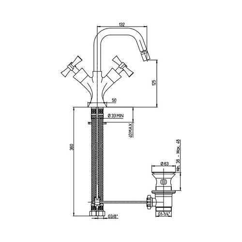 Смеситель для ванны Paini Duomo 88F3105KM с аксессуаром, старая бронза Смеситель для ванны Paini Duomo 88F3105KM с аксессуаром, старая бронза