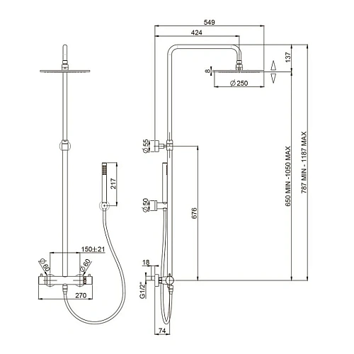Смеситель для ванны Paini F1 F1CR105KM с аксессуаром Смеситель для ванны Paini F1 F1CR105KM с аксессуаром