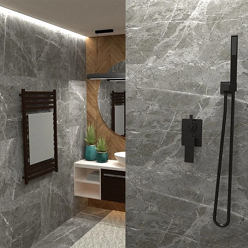 Смеситель для ванны Paini Grazia 21PZ6911 встраиваемый, чёрный матовый PVD Смеситель для ванны Paini Grazia 21PZ6911 встраиваемый, чёрный матовый PVD