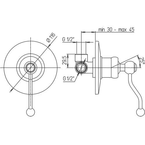 Смеситель для ванны Paini Lady 89CR105KM с аксессуаром Смеситель для ванны Paini Lady 89CR105KM с аксессуаром