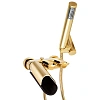 Смеситель для ванны Paini Morgana 73OP105LZ с аксессуаром, золото, излив темное дерево