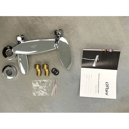 Смеситель для ванны Paini Ovo 86CR105THKM с термостатом и аксессуаром Смеситель для ванны Paini Ovo 86CR105THKM с термостатом и аксессуаром