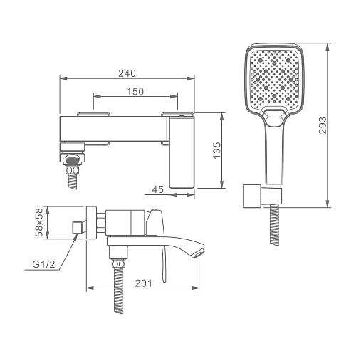 Смеситель для ванны Raglo R01.30, хром Смеситель для ванны Raglo R01.30, хром