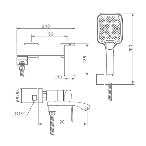 Смеситель для ванны Raglo R01.30.03, золотой сатин Смеситель для ванны Raglo R01.30.03, золотой сатин