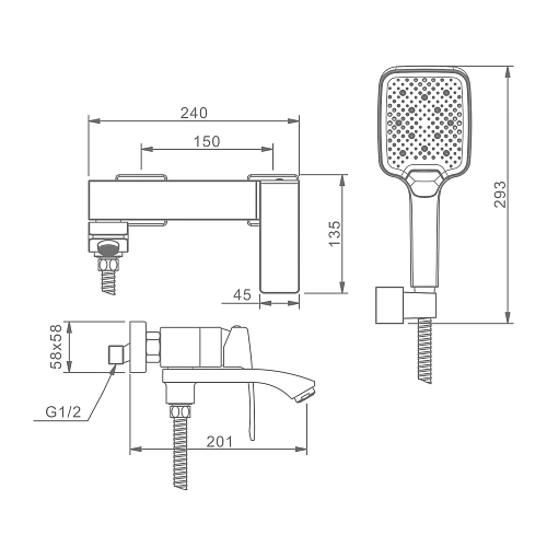 Смеситель для ванны Raglo R01.30.06, черный Смеситель для ванны Raglo R01.30.06, черный