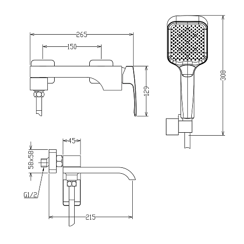 Смеситель для ванны Raglo R02.30, хром Смеситель для ванны Raglo R02.30, хром