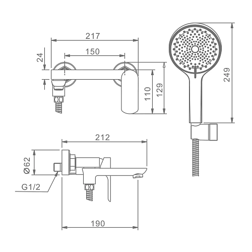Смеситель для ванны Raglo R03.30, хром Смеситель для ванны Raglo R03.30, хром