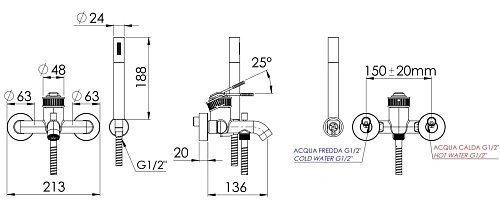 Смеситель для ванны Remer Atelier AL02 Смеситель для ванны Remer Atelier AL02