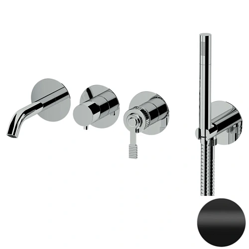 Смеситель для ванны Remer Atelier AL53D2PNO, черный матовый Смеситель для ванны Remer Atelier AL53D2PNO, черный матовый