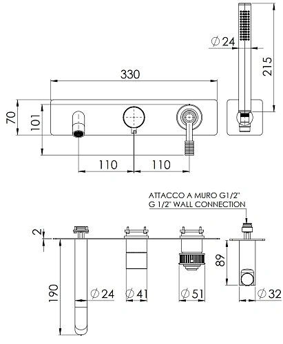Смеситель для ванны Remer Atelier AL53D2WBBO, белый матовый Смеситель для ванны Remer Atelier AL53D2WBBO, белый матовый