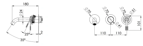 Смеситель для ванны Remer Atelier AL54D2PWBNO, черный матовый Смеситель для ванны Remer Atelier AL54D2PWBNO, черный матовый