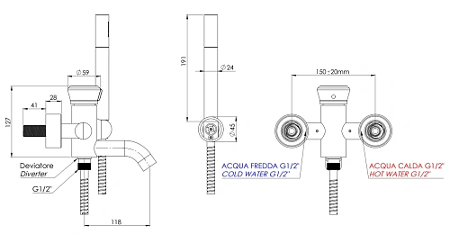 Смеситель для ванны Remer Element ET02NO, черный матовый Смеситель для ванны Remer Element ET02NO, черный матовый