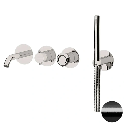 Смеситель для ванны Remer Element ET53D2PCFP, черный брашированный хром Смеситель для ванны Remer Element ET53D2PCFP, черный брашированный хром