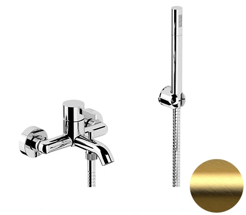 Смеситель для ванны Remer Metrica MC02BG, золото брашированное Смеситель для ванны Remer Metrica MC02BG, золото брашированное