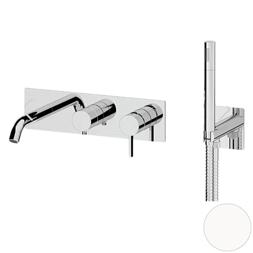 Смеситель для ванны Remer Metrica MC53D2BO, белый матовый Смеситель для ванны Remer Metrica MC53D2BO, белый матовый