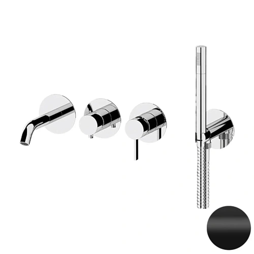 Смеситель для ванны Remer Metrica MC53D2PNO, черный матовый Смеситель для ванны Remer Metrica MC53D2PNO, черный матовый