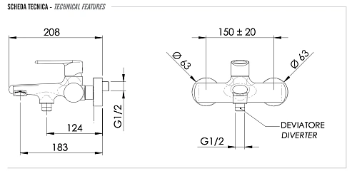 Смеситель для ванны Remer Vanity V05BG, золото брашированное Смеситель для ванны Remer Vanity V05BG, золото брашированное