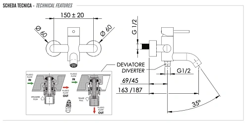 Смеситель для ванны Remer X Style X05NO, чёрный матовый Смеситель для ванны Remer X Style X05NO, чёрный матовый