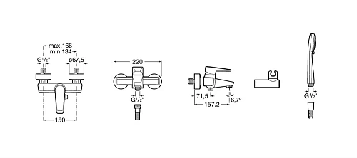 Смеситель для ванны ROCA Esmai 5A0131C02 Смеситель для ванны ROCA Esmai 5A0131C02