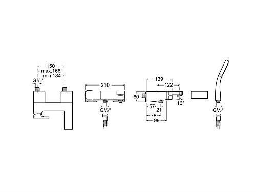 Смеситель для ванны Roca L90 5A0101C00 Смеситель для ванны Roca L90 5A0101C00