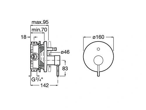 Смеситель для ванны Roca Lanta скрытого монтажа 5A0B11C00 Смеситель для ванны Roca Lanta скрытого монтажа 5A0B11C00