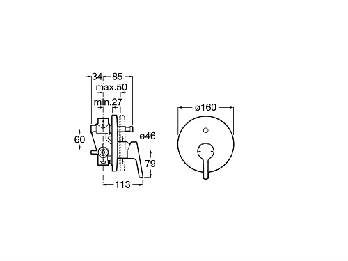 Смеситель для ванны Roca Malva скрытого монтажа 5A063BC00 Смеситель для ванны Roca Malva скрытого монтажа 5A063BC00