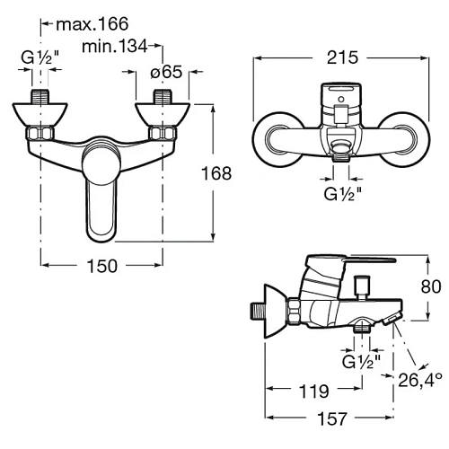 Смеситель для ванны Roca Mitos 5A0281C0M Смеситель для ванны Roca Mitos 5A0281C0M