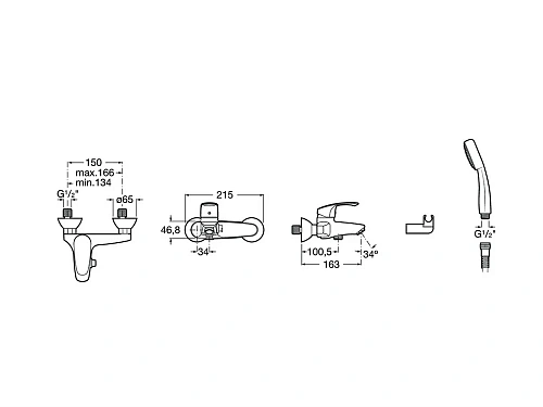 Смеситель для ванны Roca Monodin 5A0107C0M Смеситель для ванны Roca Monodin 5A0107C0M