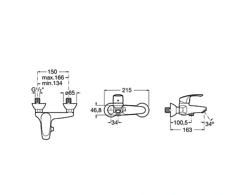 Смеситель для ванны ROCA Monodin однорычажное упр., с выходом на душ (без лейки), неповоротный излив 5A0207C0M Смеситель для ванны ROCA Monodin однорычажное упр., с выходом на душ (без лейки), неповоротный излив 5A0207C0M