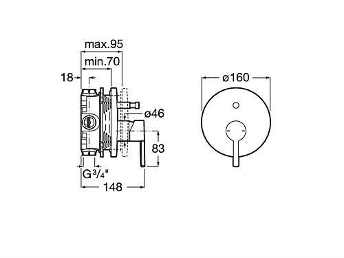 Смеситель для ванны Roca Naia скрытого монтажа 5A0B96C00 Смеситель для ванны Roca Naia скрытого монтажа 5A0B96C00