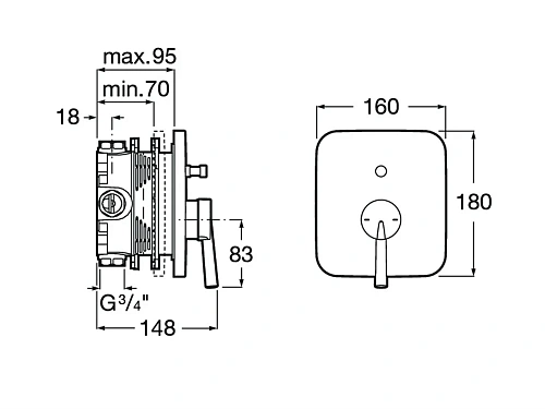 Смеситель для ванны Roca Pals скрытого монтажа 5A0B6DC00 Смеситель для ванны Roca Pals скрытого монтажа 5A0B6DC00