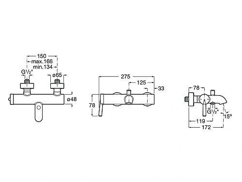 Смеситель для ванны Roca Pals, 5A026DC00 Смеситель для ванны Roca Pals, 5A026DC00