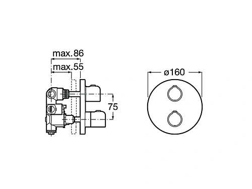 Смеситель для ванны Roca T-500 скрытого монтажа 5A2A18C00 Смеситель для ванны Roca T-500 скрытого монтажа 5A2A18C00