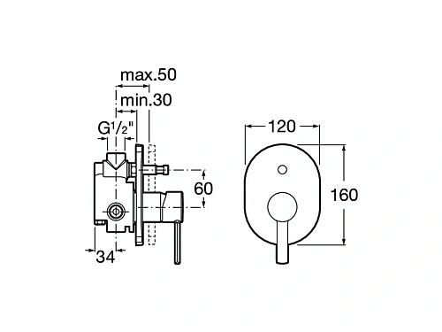 Смеситель для ванны Roca Targa скрытого монтажа 5A0660C00 Смеситель для ванны Roca Targa скрытого монтажа 5A0660C00