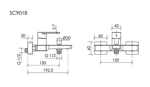 Смеситель для ванны Sancos Studio SC9018MB черный матовый Смеситель для ванны Sancos Studio SC9018MB черный матовый