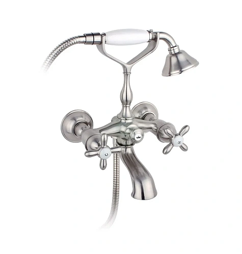 Смеситель для ванны Timo Ritz 0144Y silver cross с душем Смеситель для ванны Timo Ritz 0144Y silver cross с душем
