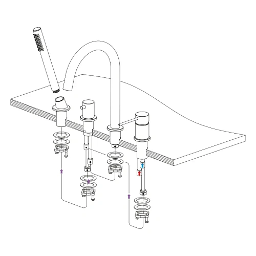 Смеситель для ванны Timo Saona 2320/19Y встраиваемый, розовое золото Смеситель для ванны Timo Saona 2320/19Y встраиваемый, розовое золото