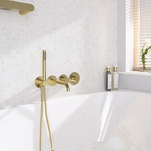 Смеситель для ванны Timo Saona 2324/17YSM встраиваемый с термостатом золото матовое Смеситель для ванны Timo Saona 2324/17YSM встраиваемый с термостатом золото матовое