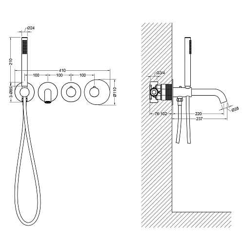 Смеситель для ванны Timo Saona 2324/17YSM встраиваемый с термостатом золото матовое Смеситель для ванны Timo Saona 2324/17YSM встраиваемый с термостатом золото матовое