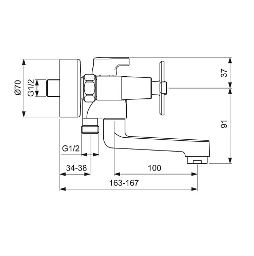 Смеситель для ванны Vidima Art BA328AA, хром Смеситель для ванны Vidima Art BA328AA, хром