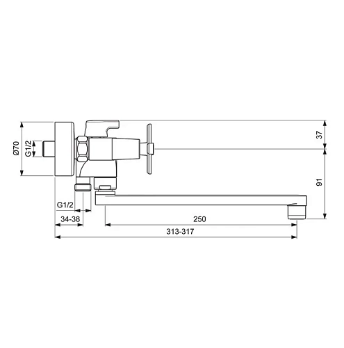Смеситель для ванны Vidima Art BA329AA, хром Смеситель для ванны Vidima Art BA329AA, хром