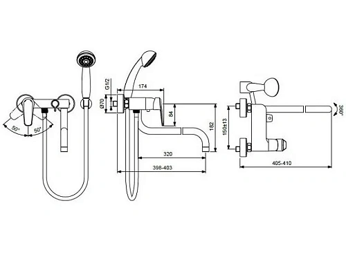 Смеситель для ванны Vidima Balance BA268AA поворотный излив, хром Смеситель для ванны Vidima Balance BA268AA поворотный излив, хром