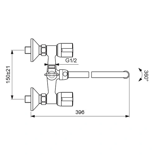 Смеситель для ванны Vidima Eco BA163AA с душевым гарнитуром, поворотный излив, хром Смеситель для ванны Vidima Eco BA163AA с душевым гарнитуром, поворотный излив, хром
